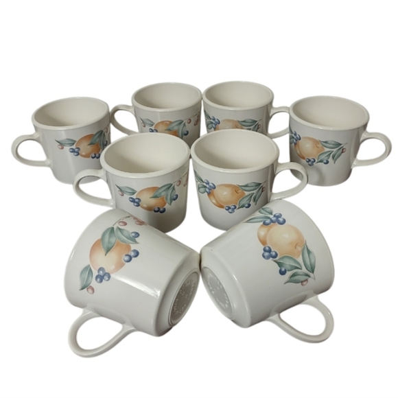 Vintage CorningWare Abundance Coffee Tea Cups Set Of 8 - Picture 2 of 5